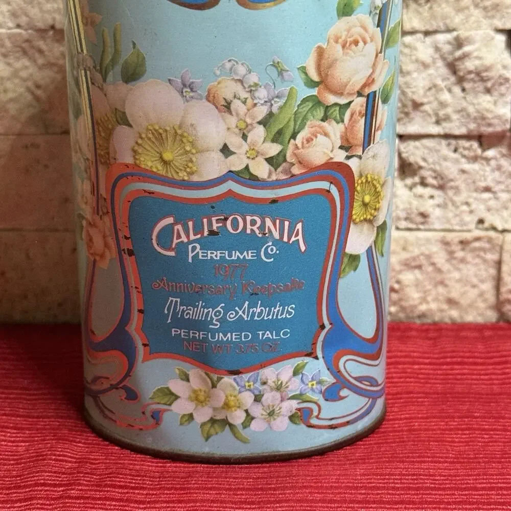 Vintage Avon California Perfumed Talc Powder 3.75 oz Tin EMPTY 91st Anniversary‎
